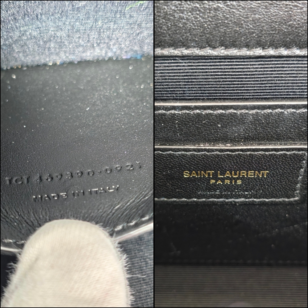 ✨️Authentic Saint Laurent Kate Small Chain Bag in Blue tweed  - Picture 16 of 16